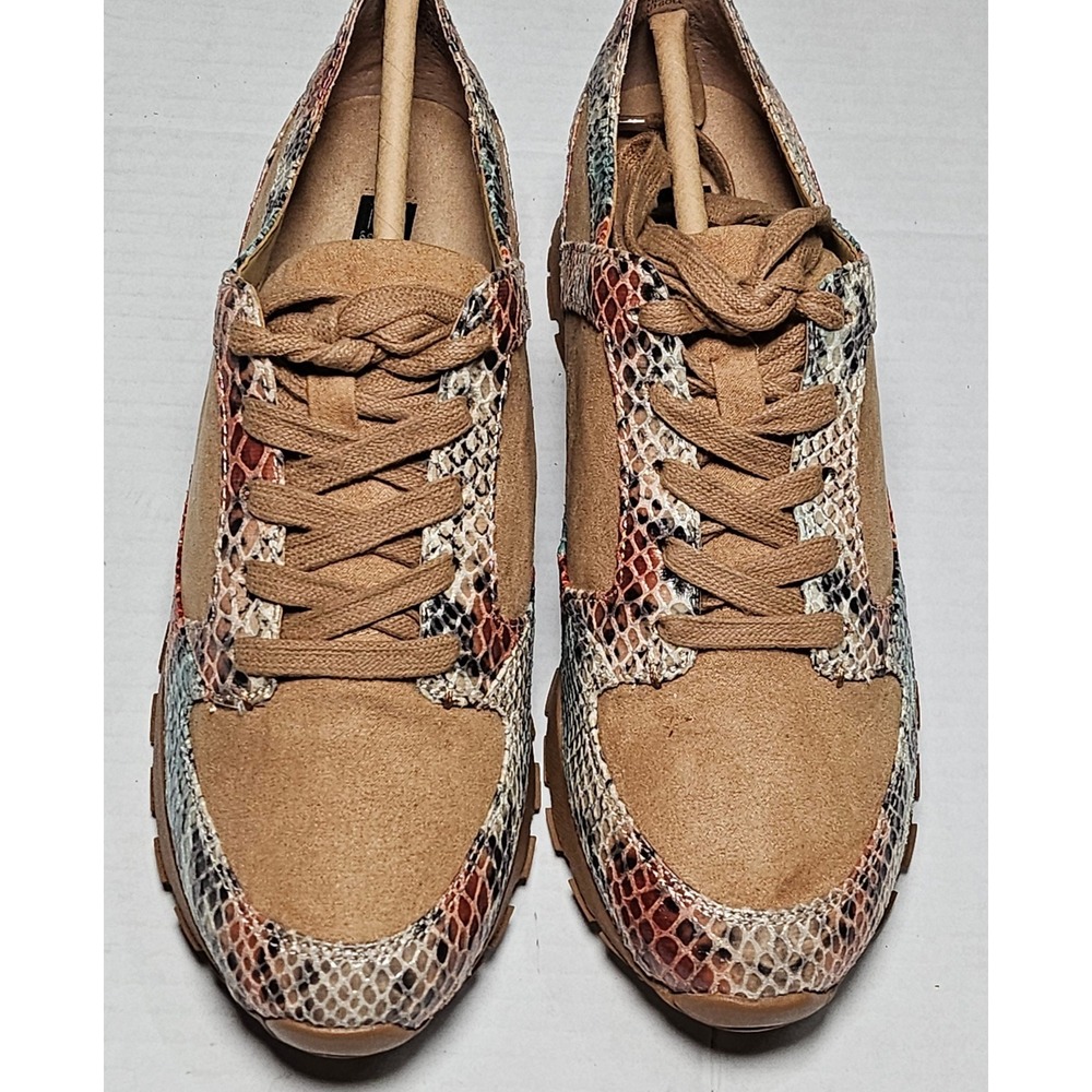 GILI GI-Janna Orange Combo Snake‎ Print Lace Up Fashion Sneakers Womens 5.5M